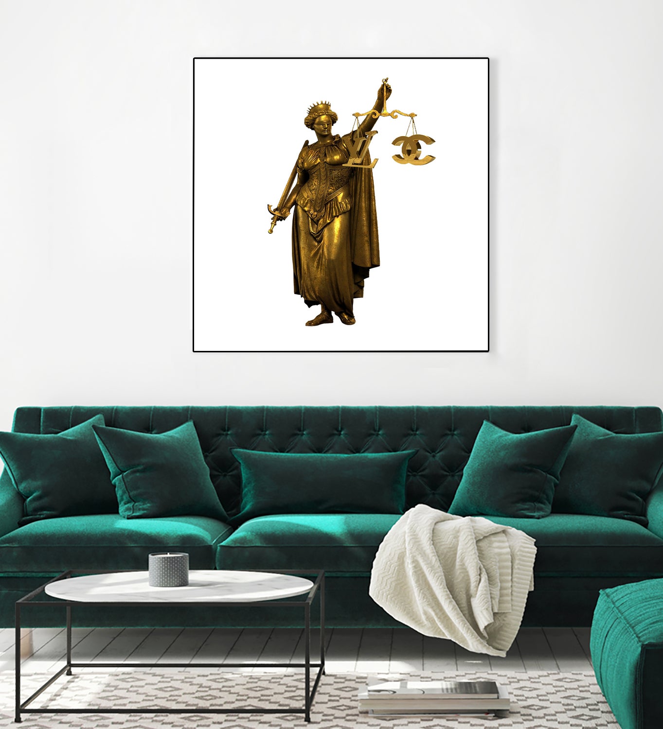 CHANEL OR LOUIS VUITON / LADY OF JUSTICE by Michael Benisty on GIANT ART - white photo illustration