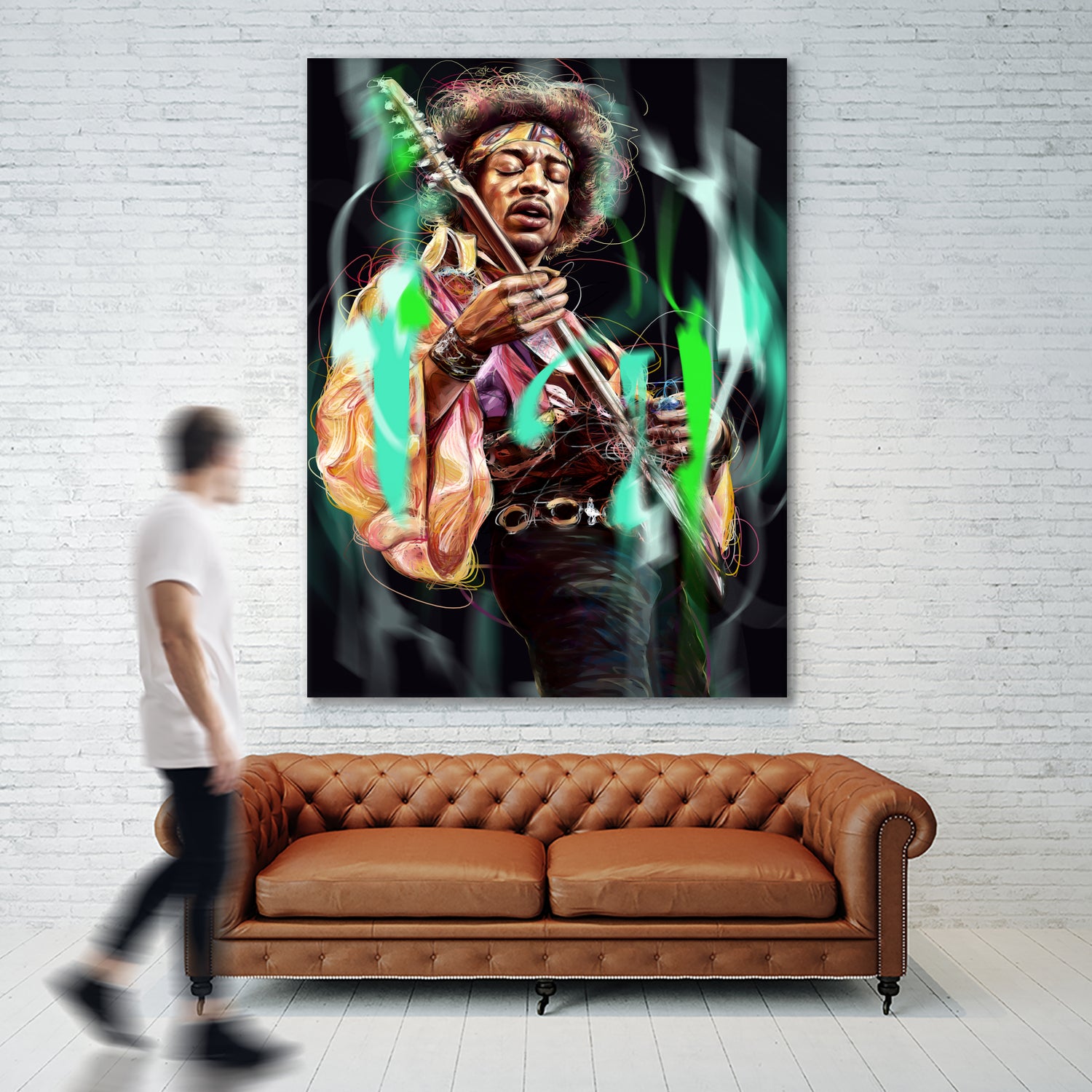 Jimi Hendrix by Dmitry Belov on GIANT ART - black digital painting