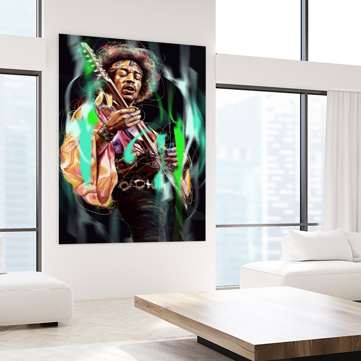 Jimi Hendrix by Dmitry Belov on GIANT ART - black digital painting