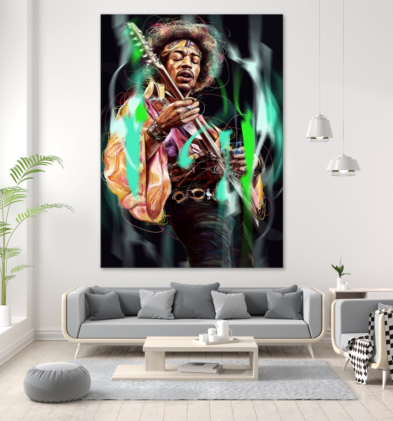 Jimi Hendrix by Dmitry Belov on GIANT ART - black digital painting