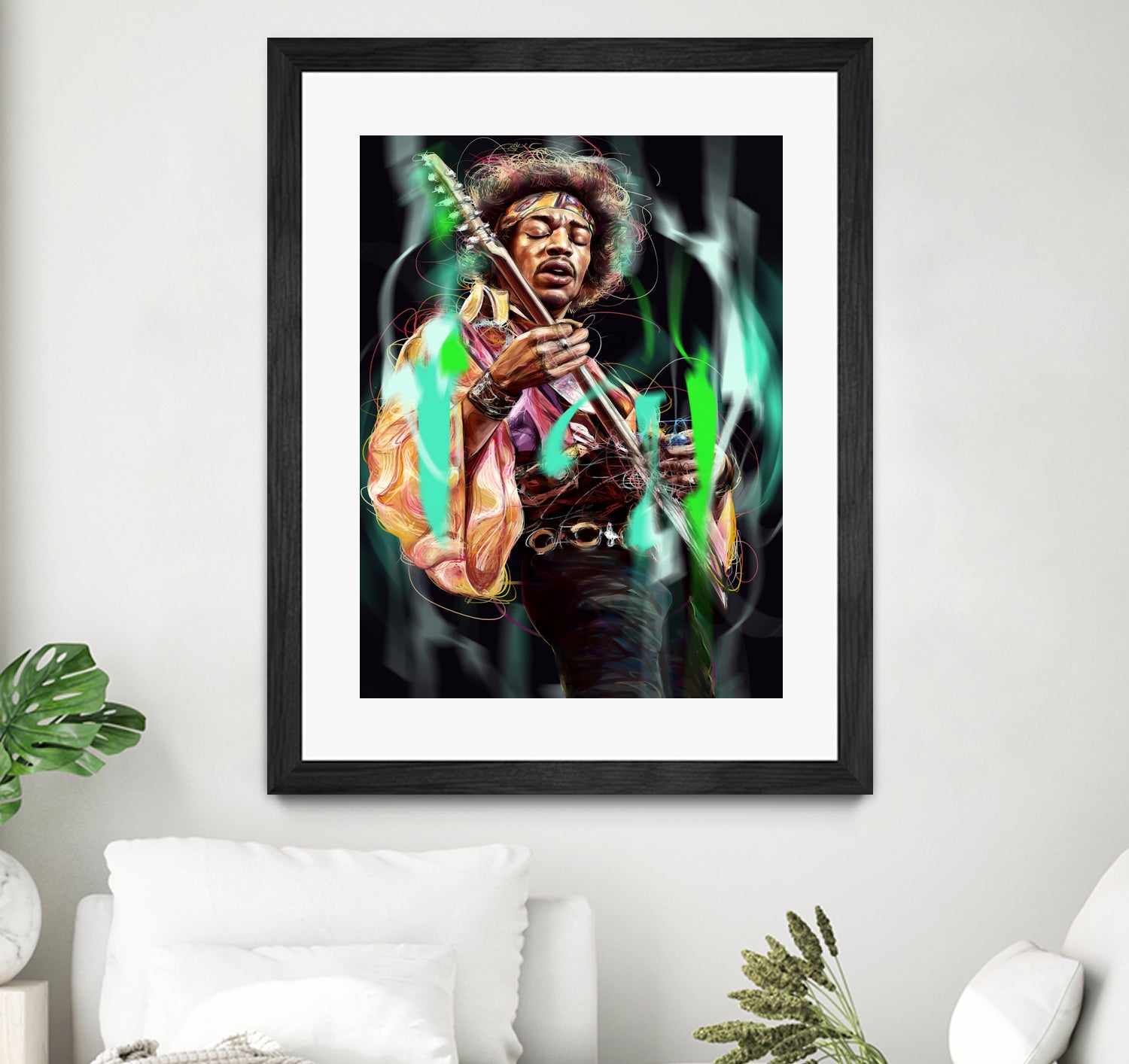 Jimi Hendrix by Dmitry Belov on GIANT ART - black digital painting