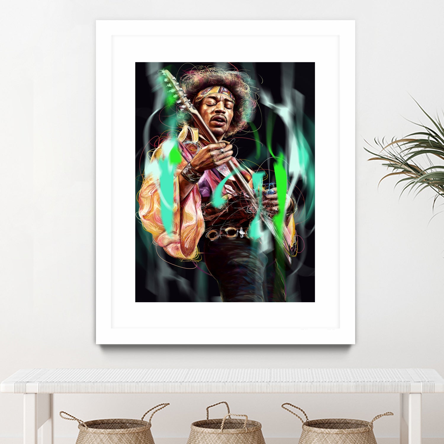 Jimi Hendrix by Dmitry Belov on GIANT ART - black digital painting