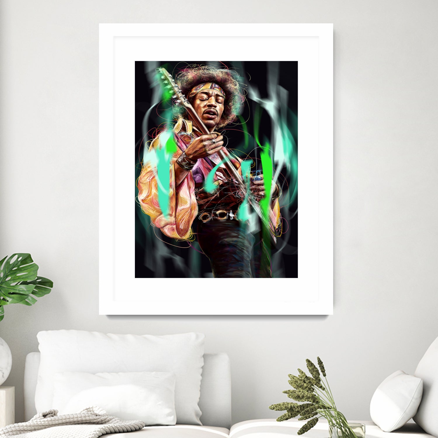 Jimi Hendrix by Dmitry Belov on GIANT ART - black digital painting