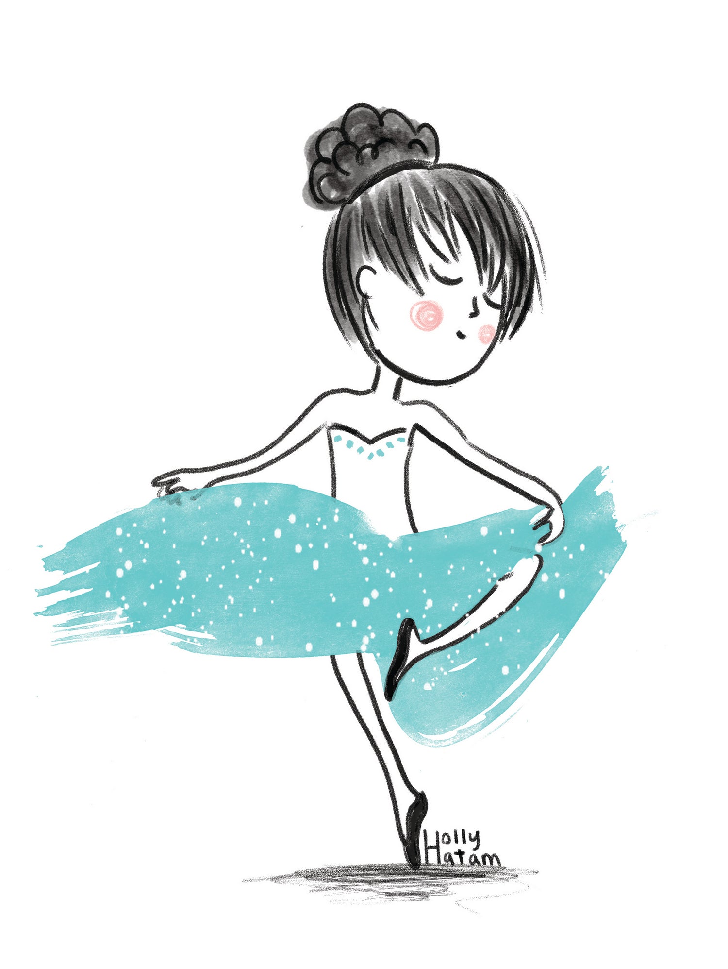 WinterBallerina by Holly Hatam on GIANT ART - blue digital drawing