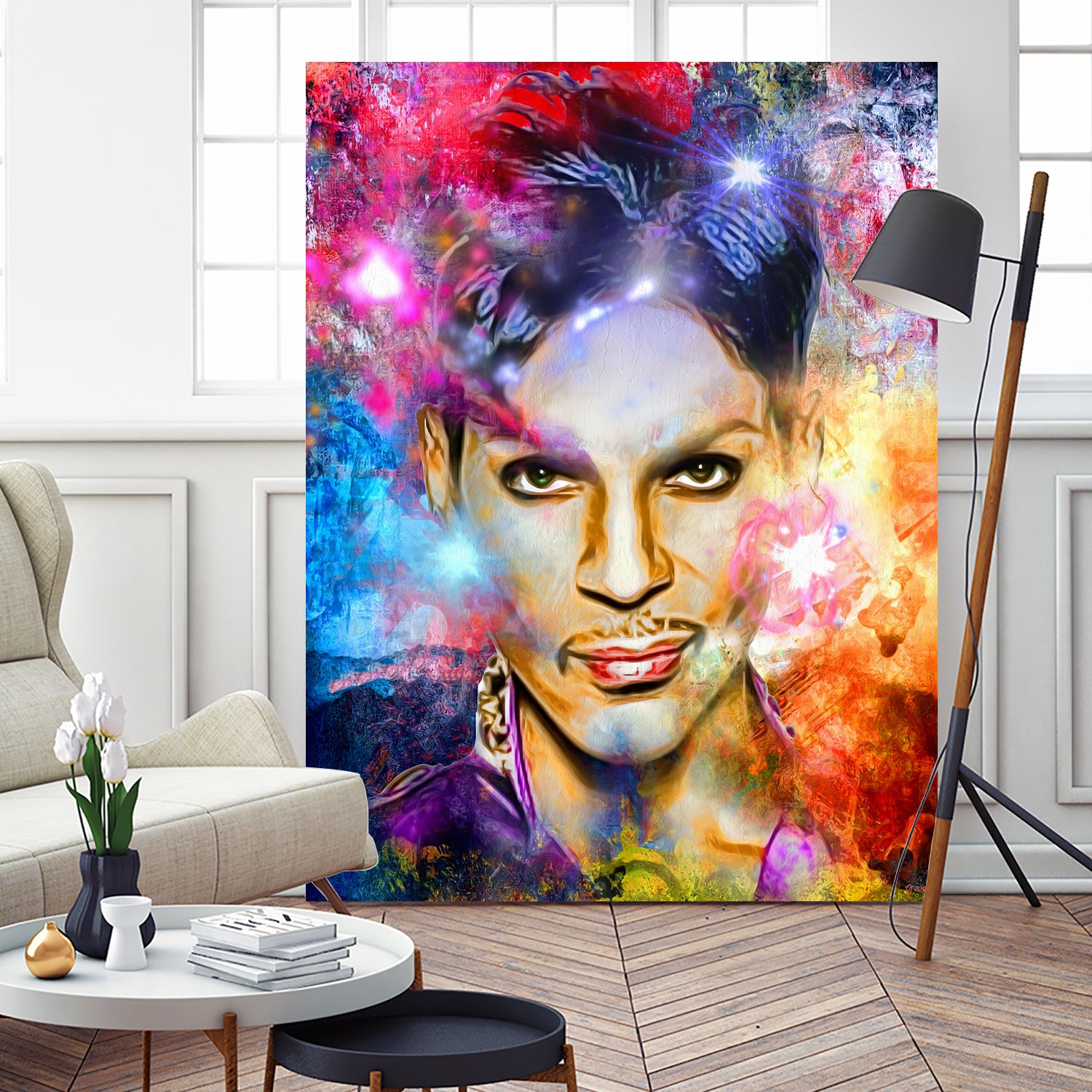 Prince Painted Portrait by Daniel Janda on GIANT ART - black digital painting