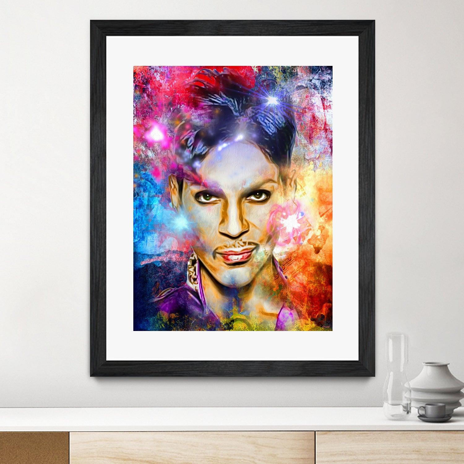 Prince Painted Portrait by Daniel Janda on GIANT ART - black digital painting