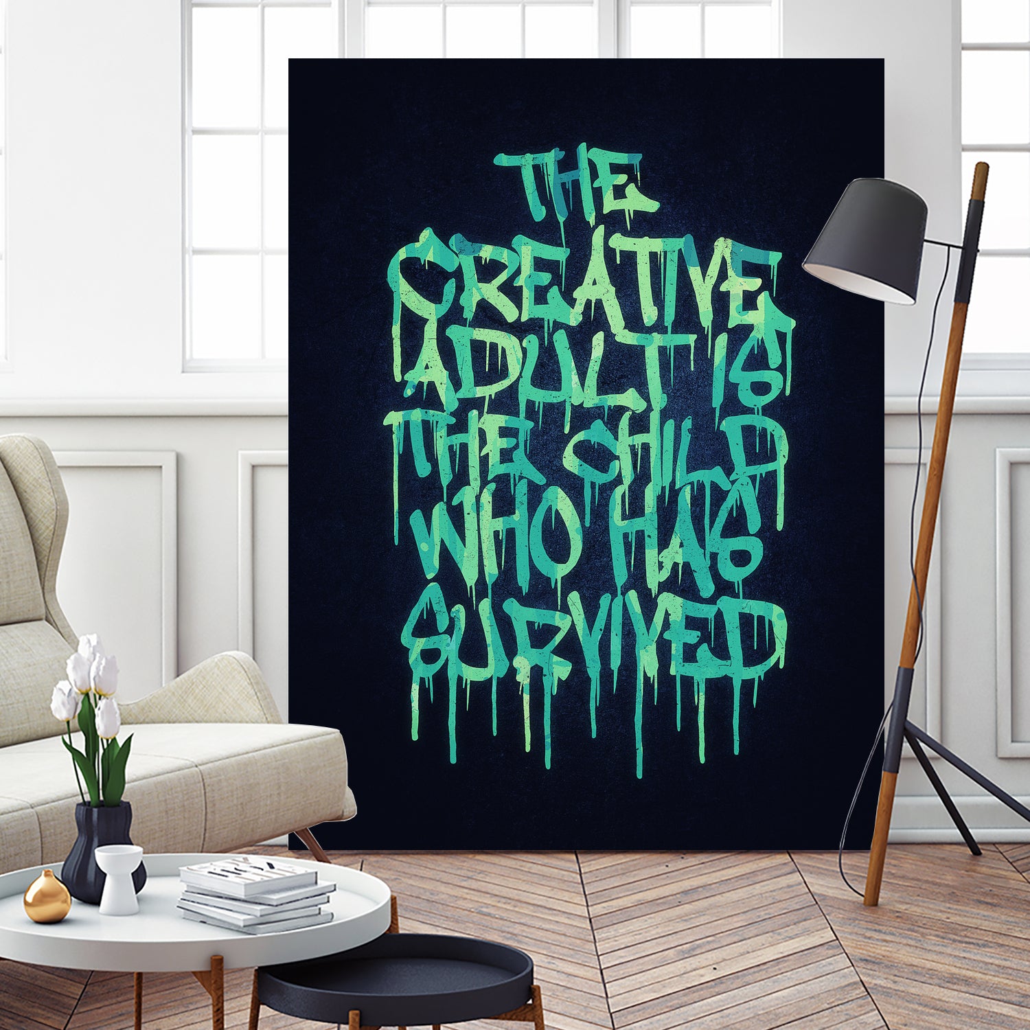 The Creative Adult is the Child Who Has Survived / Typo by Philipp Rietz on GIANT ART - green vector illustration