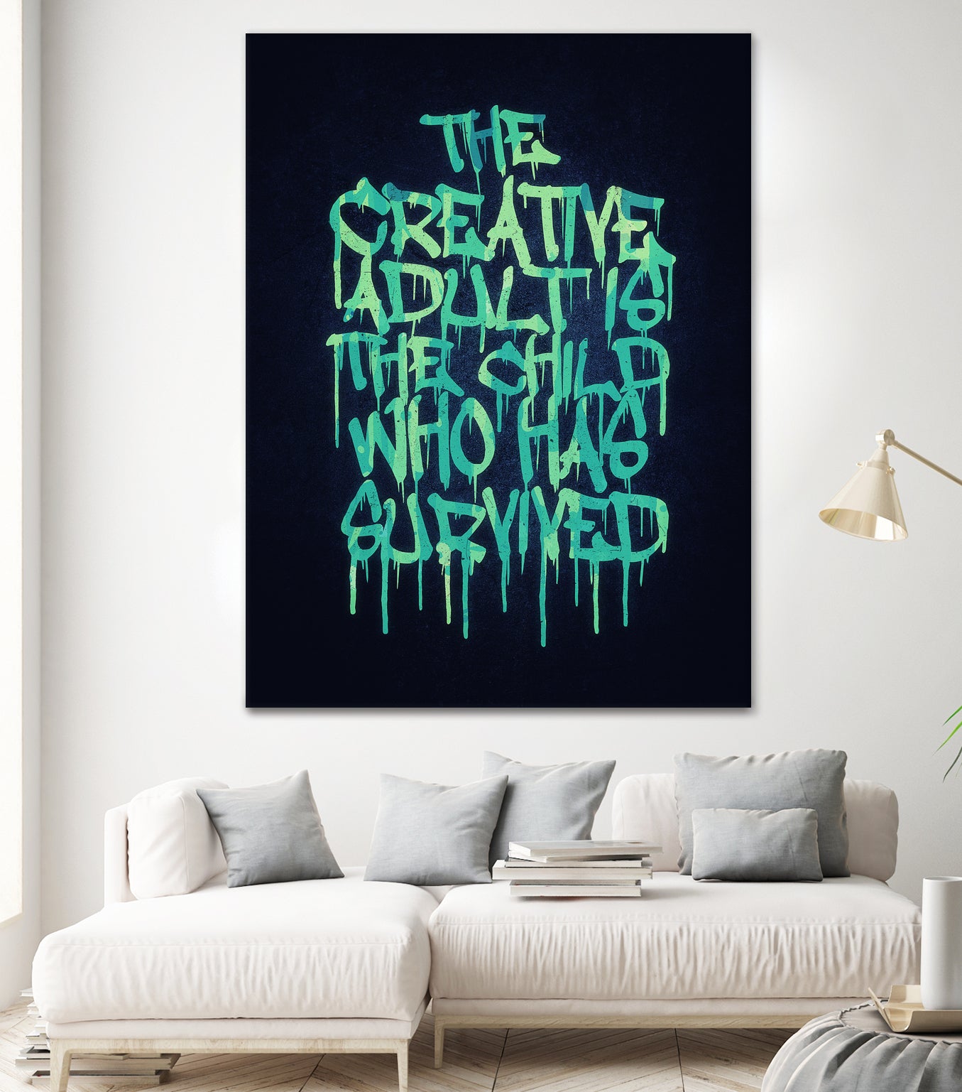 The Creative Adult is the Child Who Has Survived / Typo by Philipp Rietz on GIANT ART - green vector illustration