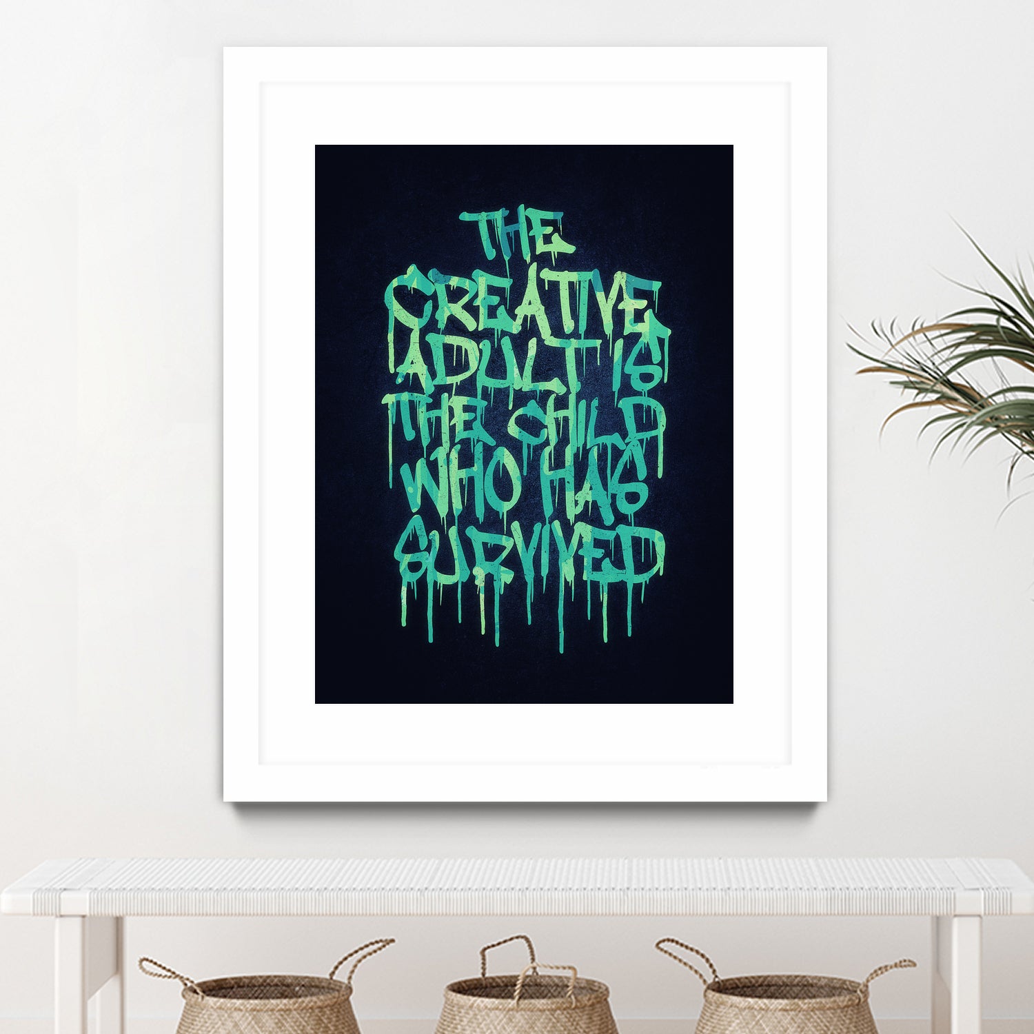 The Creative Adult is the Child Who Has Survived / Typo by Philipp Rietz on GIANT ART - green vector illustration