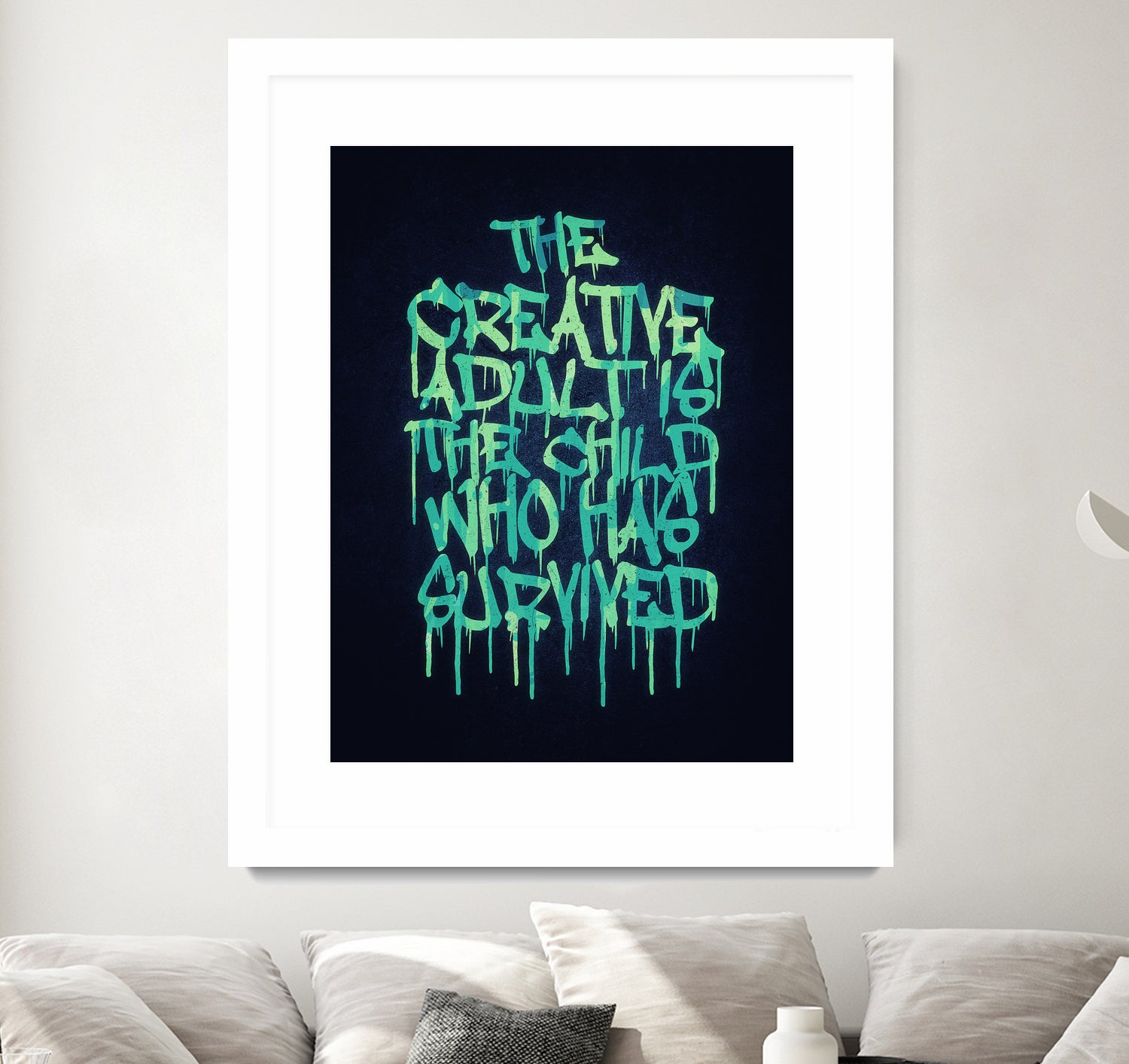 The Creative Adult is the Child Who Has Survived / Typo by Philipp Rietz on GIANT ART - green vector illustration