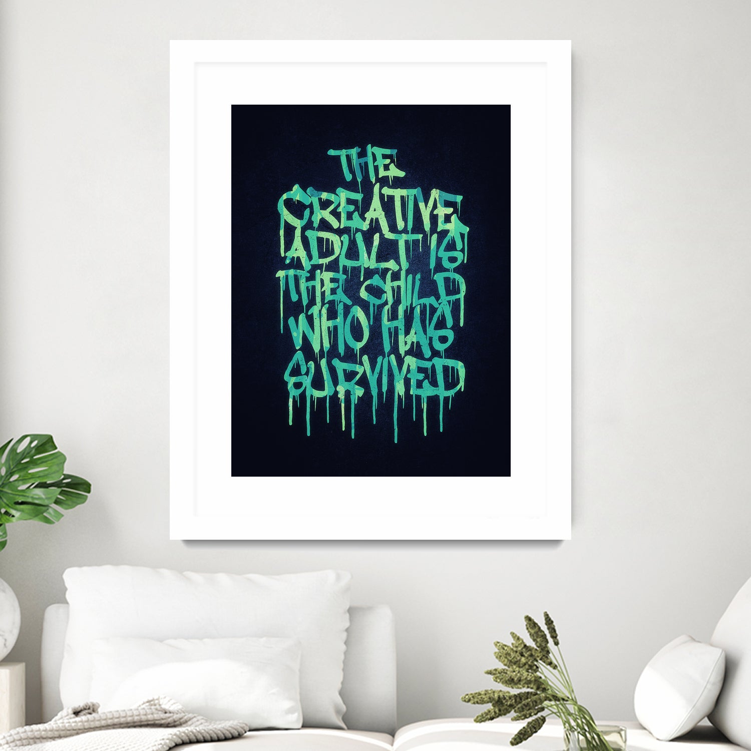 The Creative Adult is the Child Who Has Survived / Typo by Philipp Rietz on GIANT ART - green vector illustration