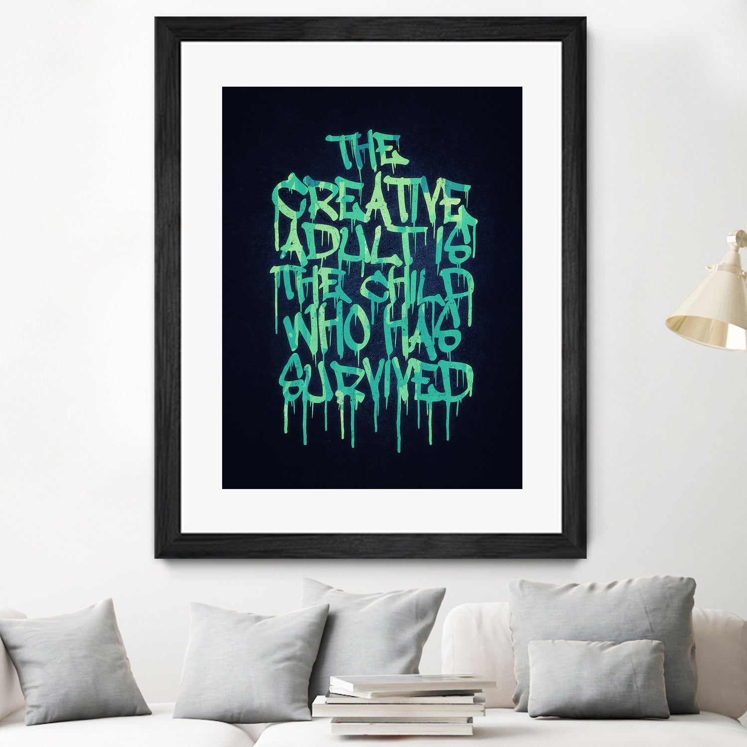 The Creative Adult is the Child Who Has Survived / Typo by Philipp Rietz on GIANT ART - green vector illustration