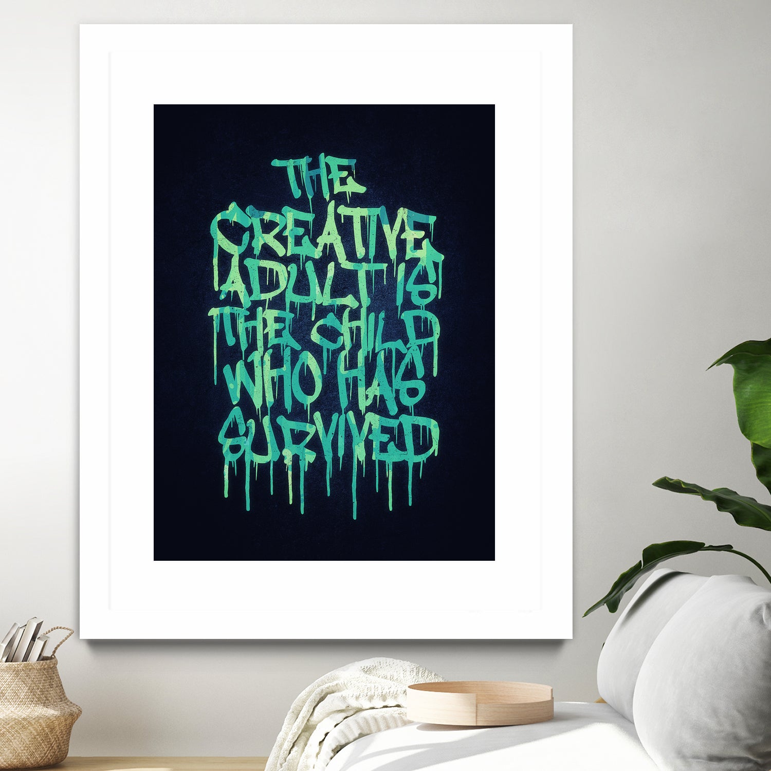 The Creative Adult is the Child Who Has Survived / Typo by Philipp Rietz on GIANT ART - green vector illustration