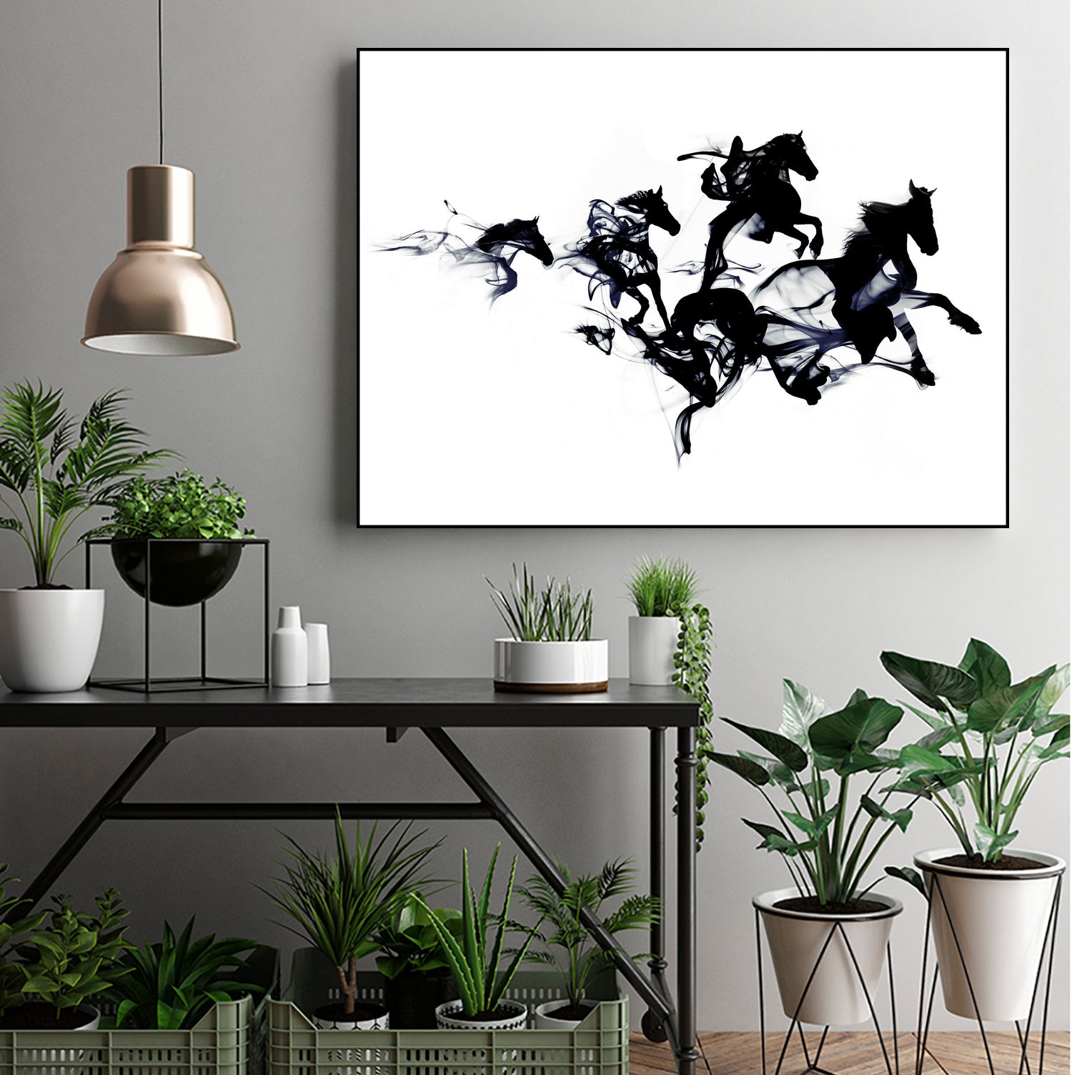 Black horses by Robert Farkas on GIANT ART - black digital drawing