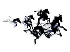 Black horses by Robert Farkas on GIANT ART - black digital drawing