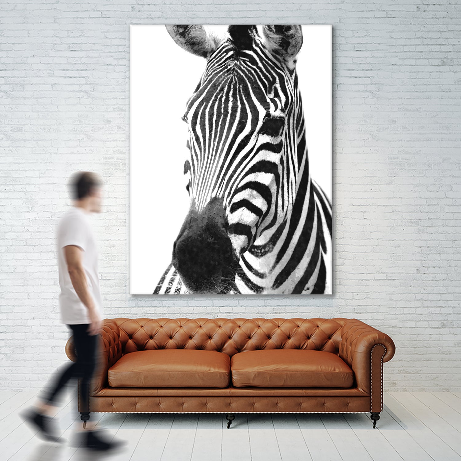 Black and White Zebra by Alessandra Minervini on GIANT ART - black digital painting