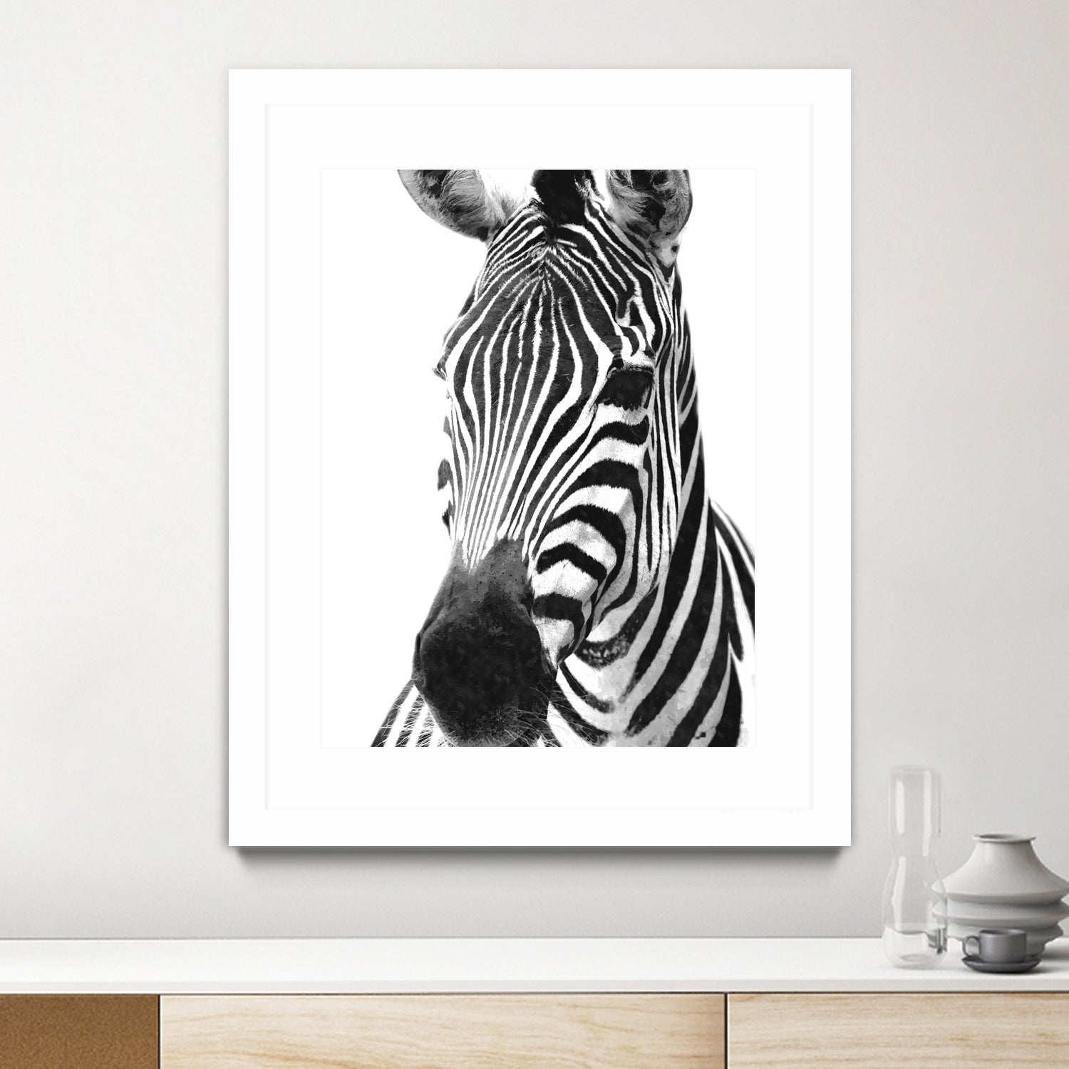 Black and White Zebra by Alessandra Minervini on GIANT ART - black digital painting