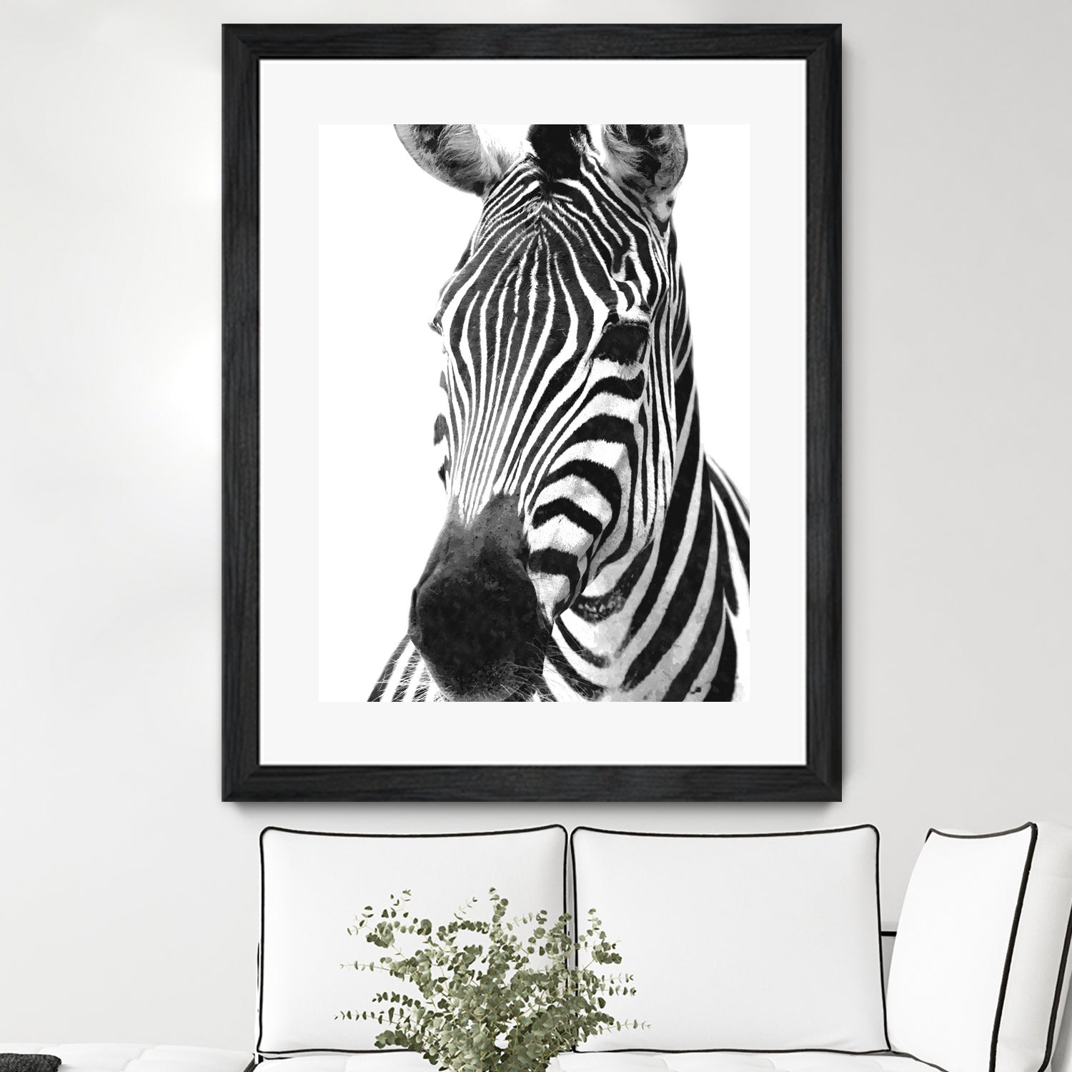 Black and White Zebra by Alessandra Minervini on GIANT ART - black digital painting