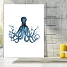 Blue Octopus Illustration by Alessandra Minervini on GIANT ART - blue digital painting