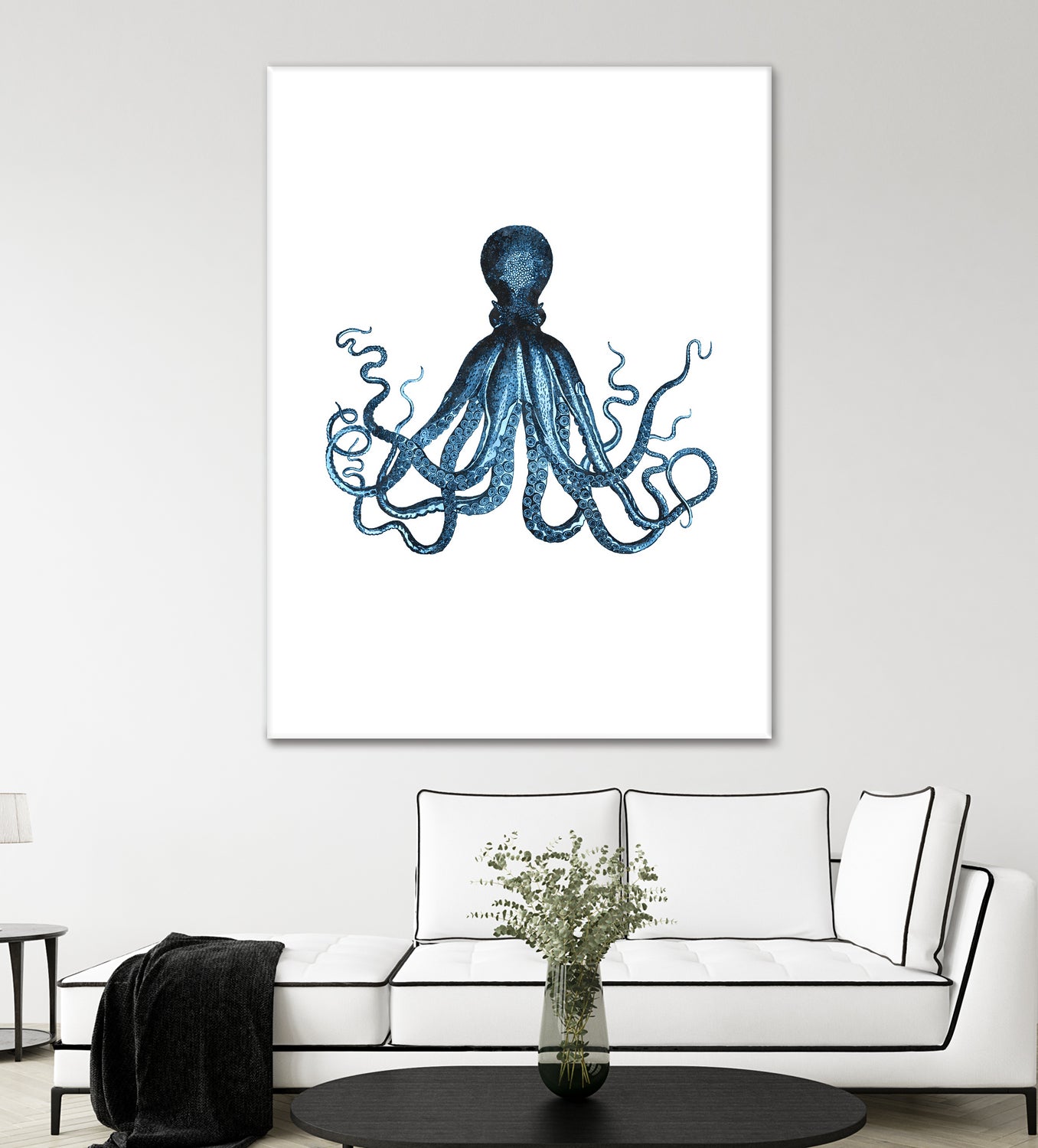 Blue Octopus Illustration by Alessandra Minervini on GIANT ART - blue digital painting