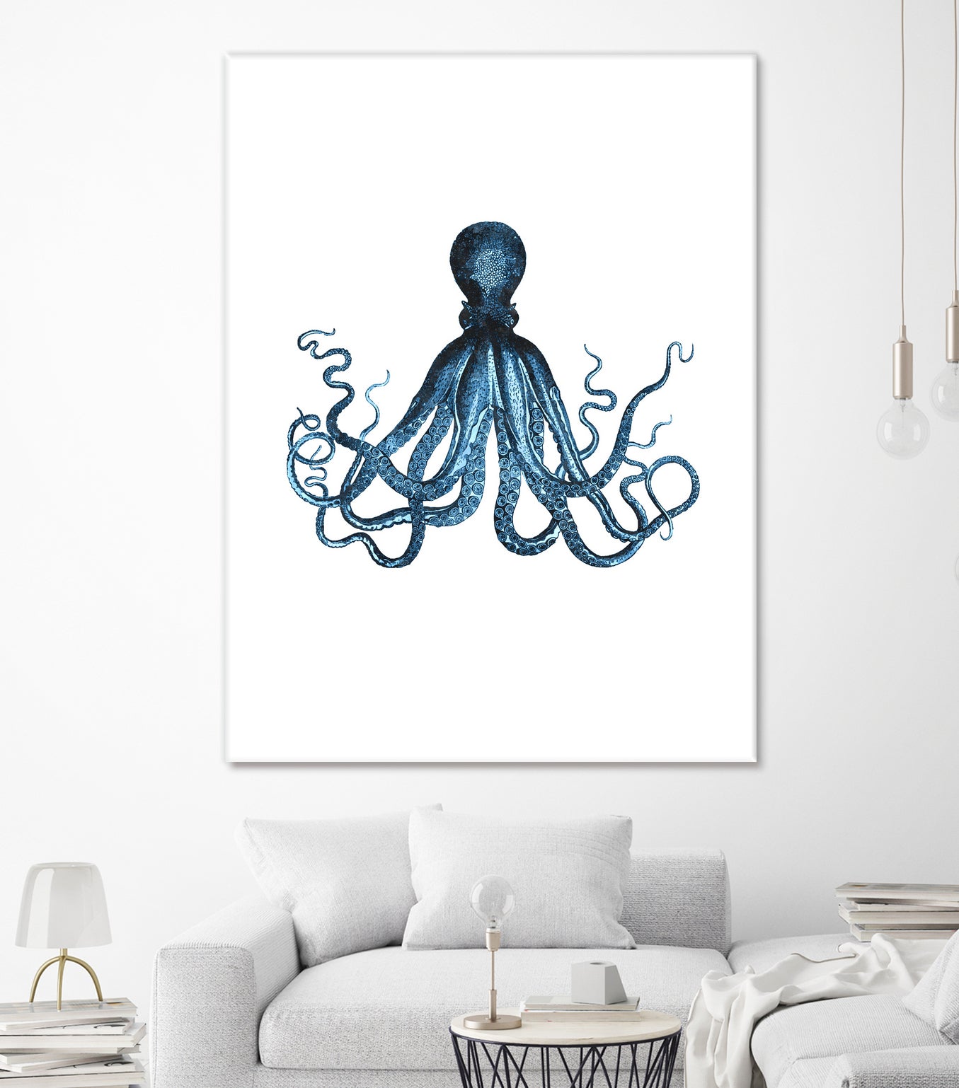 Blue Octopus Illustration by Alessandra Minervini on GIANT ART - blue digital painting