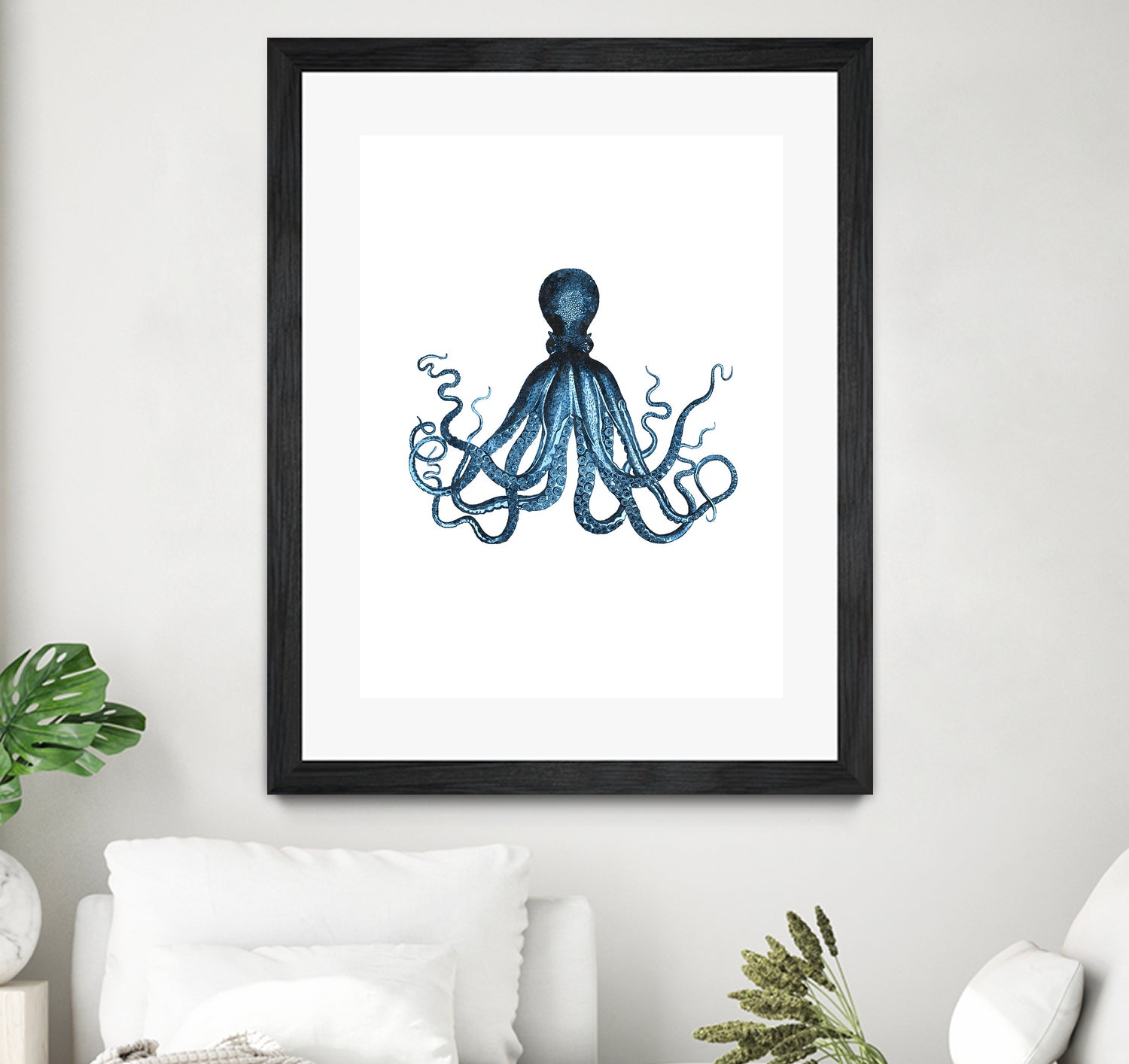 Blue Octopus Illustration by Alessandra Minervini on GIANT ART - blue digital painting