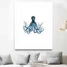 Blue Octopus Illustration by Alessandra Minervini on GIANT ART - blue digital painting