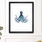 Blue Octopus Illustration by Alessandra Minervini on GIANT ART - blue digital painting