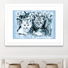 Blue Baby Cats by Gitta Gläser on GIANT ART - blue digital drawing