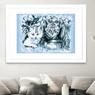 Blue Baby Cats by Gitta Gläser on GIANT ART - blue digital drawing