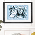 Blue Baby Cats by Gitta Gläser on GIANT ART - blue digital drawing