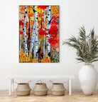 Birch Trees in Fall by Rafael Salazar on GIANT ART - red digital painting