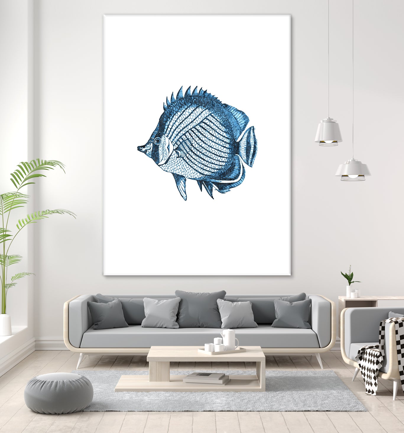 Blue Fish Illustration by Alessandra Minervini on GIANT ART - blue digital painting