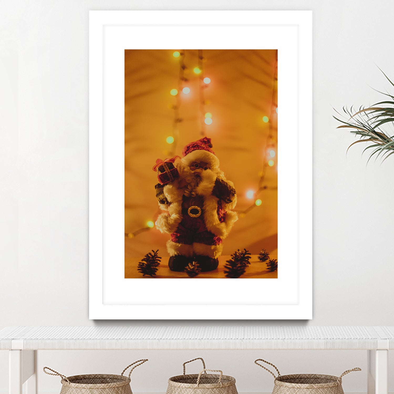 Santa Claus Christmas Gifts Candle Lights by Anna Matveeva on GIANT ART - white photo illustration