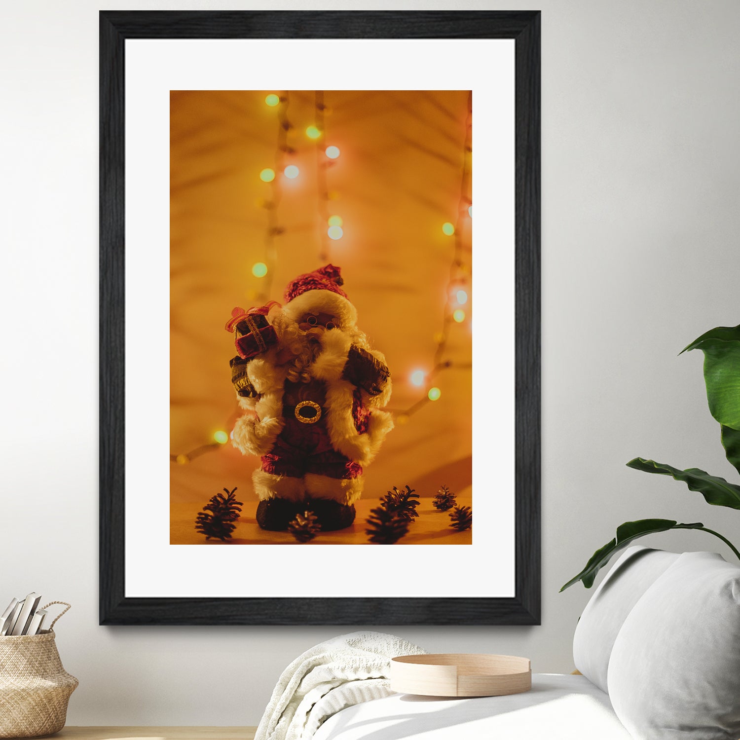 Santa Claus Christmas Gifts Candle Lights by Anna Matveeva on GIANT ART - white photo illustration