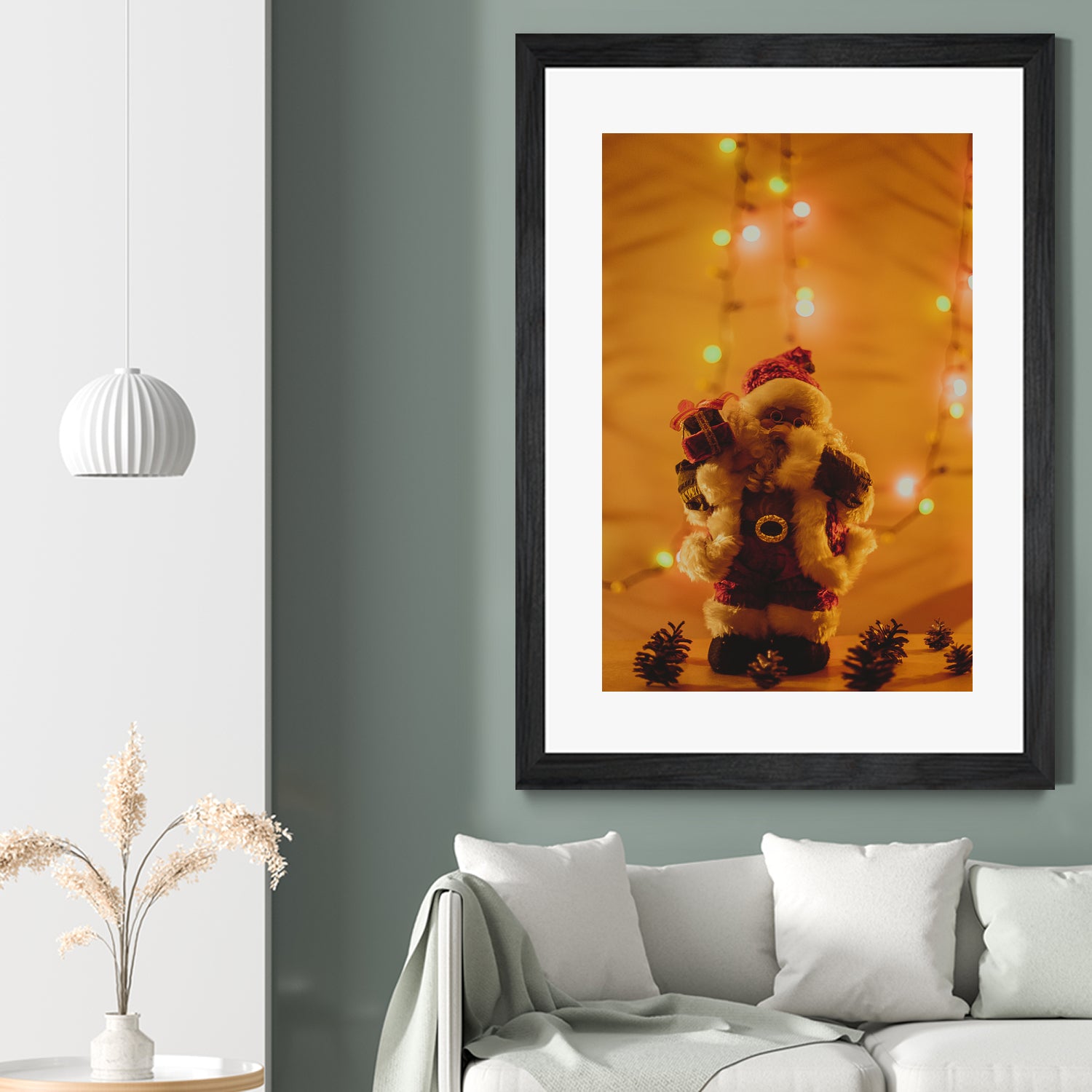 Santa Claus Christmas Gifts Candle Lights by Anna Matveeva on GIANT ART - white photo illustration