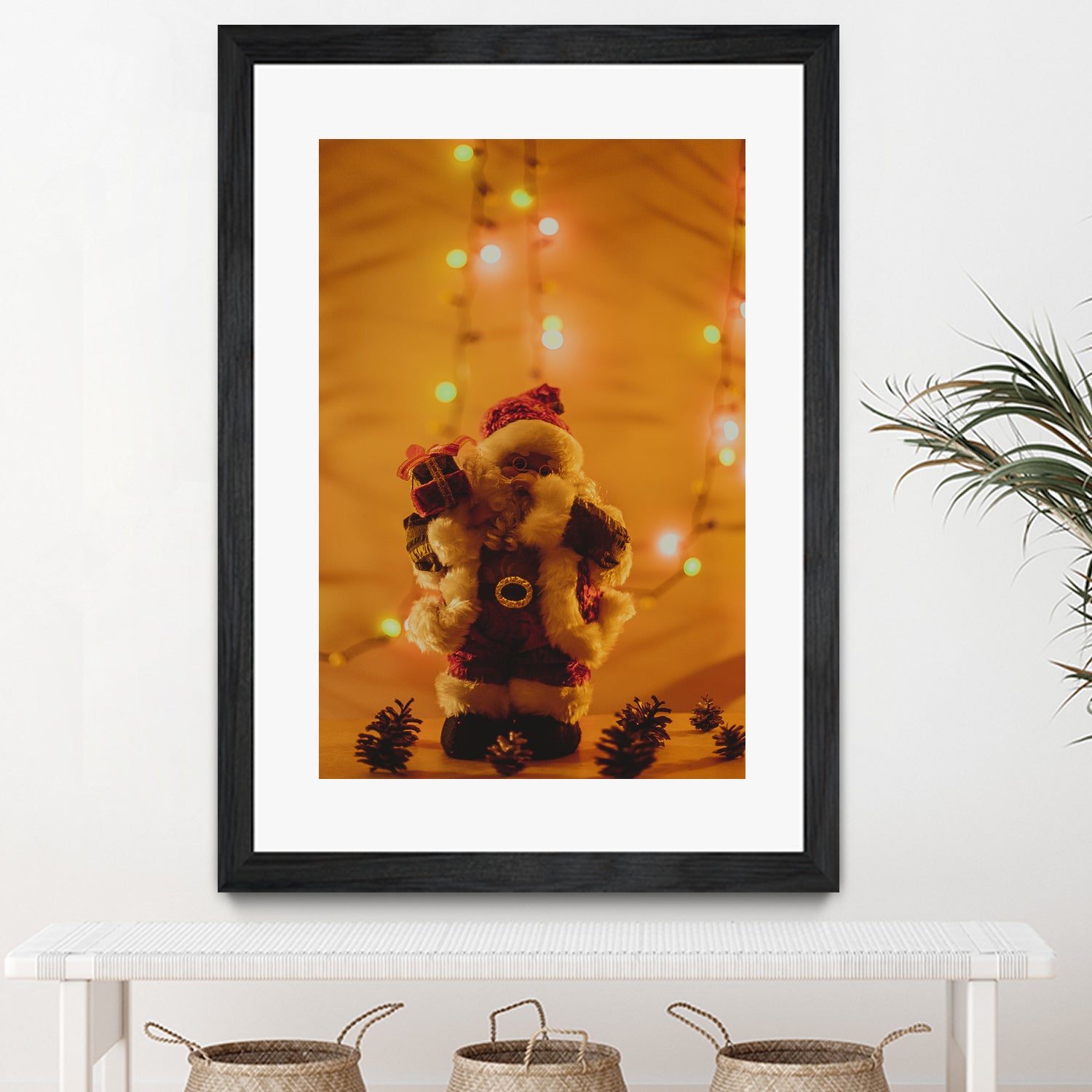 Santa Claus Christmas Gifts Candle Lights by Anna Matveeva on GIANT ART - white photo illustration