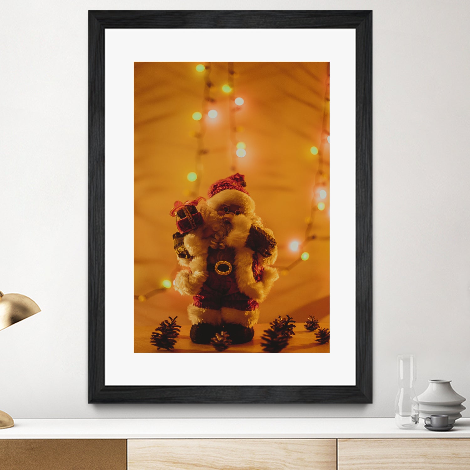 Santa Claus Christmas Gifts Candle Lights by Anna Matveeva on GIANT ART - white photo illustration