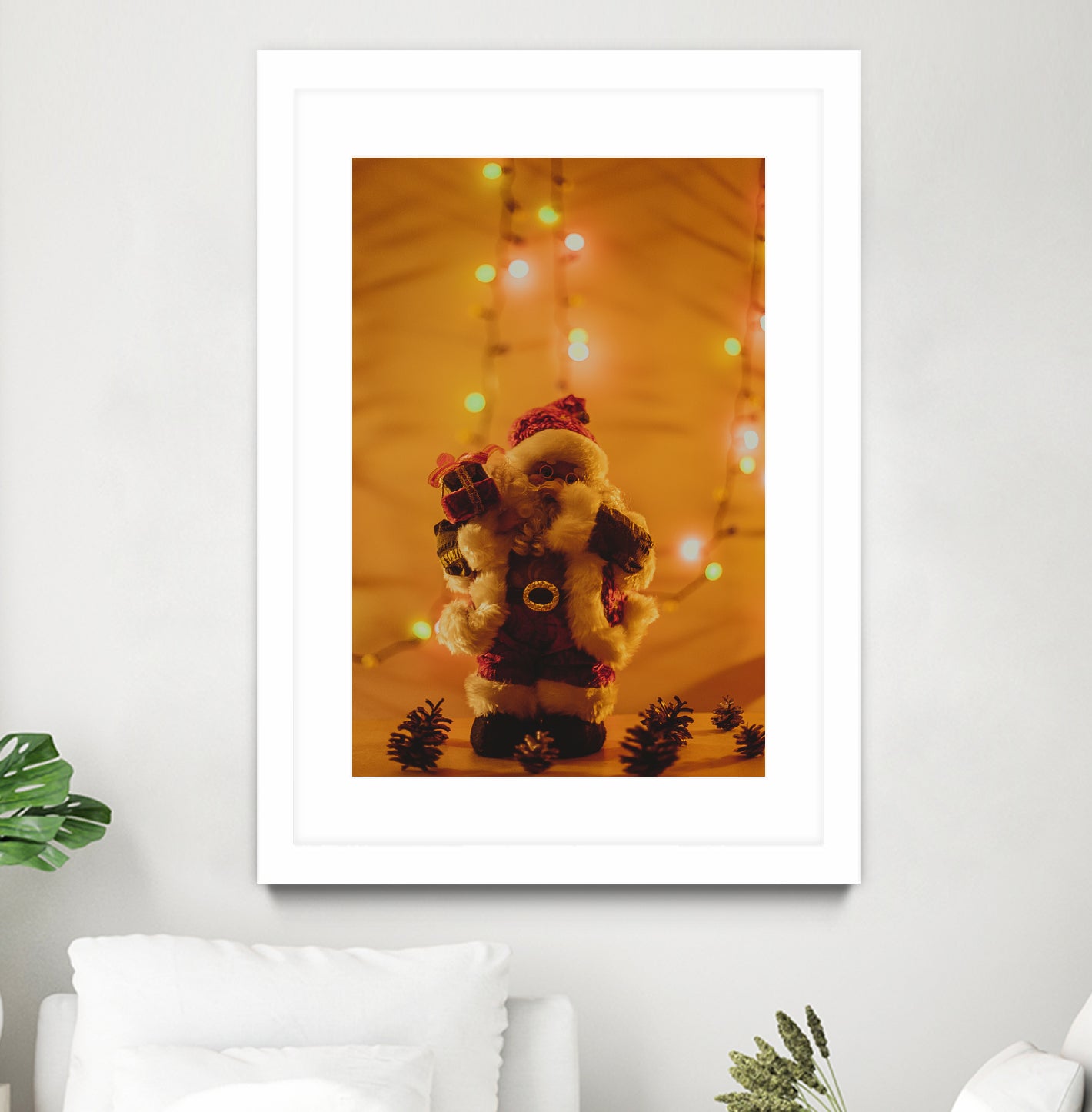 Santa Claus Christmas Gifts Candle Lights by Anna Matveeva on GIANT ART - white photo illustration