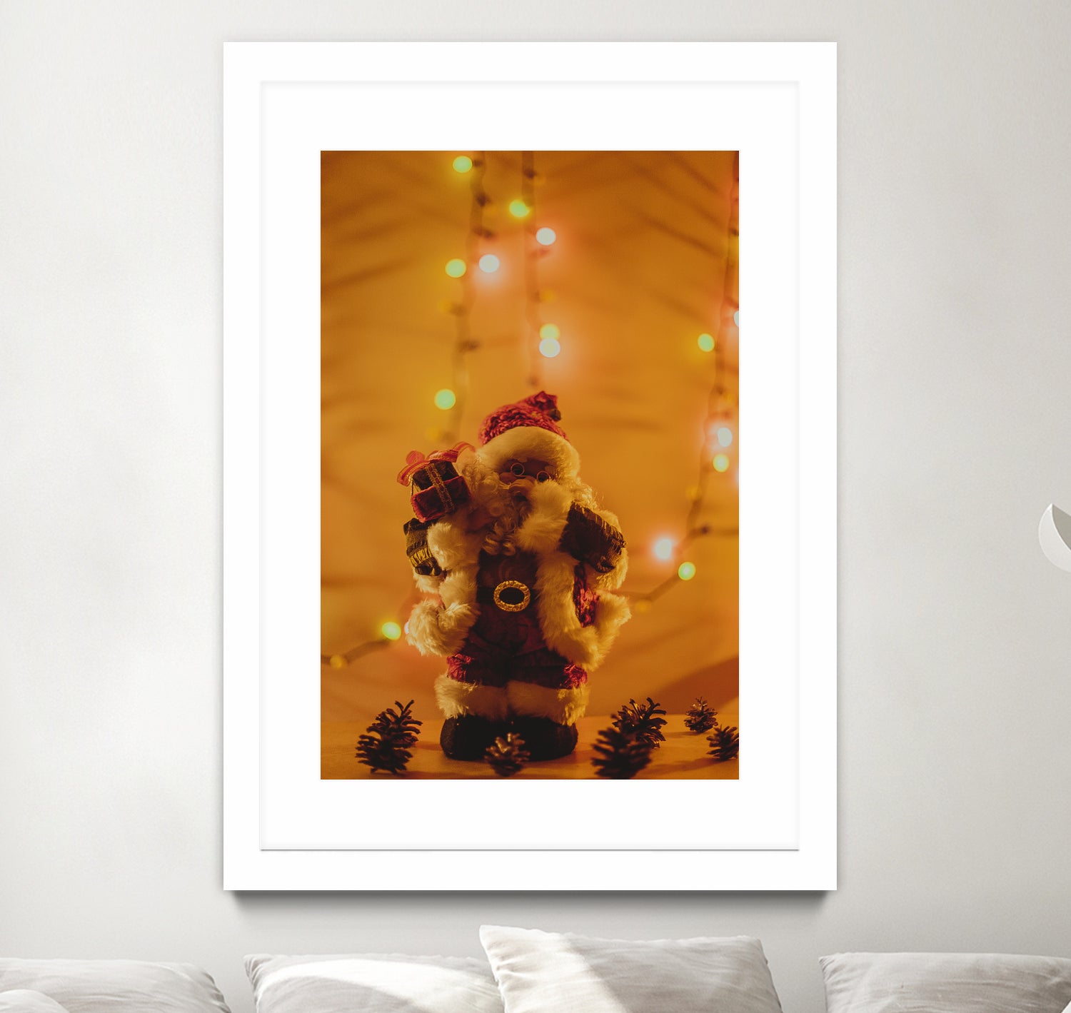 Santa Claus Christmas Gifts Candle Lights by Anna Matveeva on GIANT ART - white photo illustration