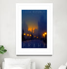 Prague, Czech Republic, vintage travel poster by ALMA Studio on GIANT ART - blue photo manipulation