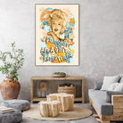 Diamonds Are A Girl's Best Friend by Gitta Gläser on GIANT ART - yellow typography