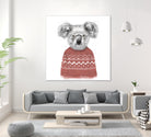 Winter koala (red) by Solti Balázs on GIANT ART - white digital drawing