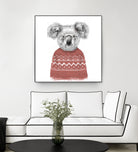 Winter koala (red) by Solti Balázs on GIANT ART - white digital drawing