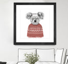 Winter koala (red) by Solti Balázs on GIANT ART - white digital drawing