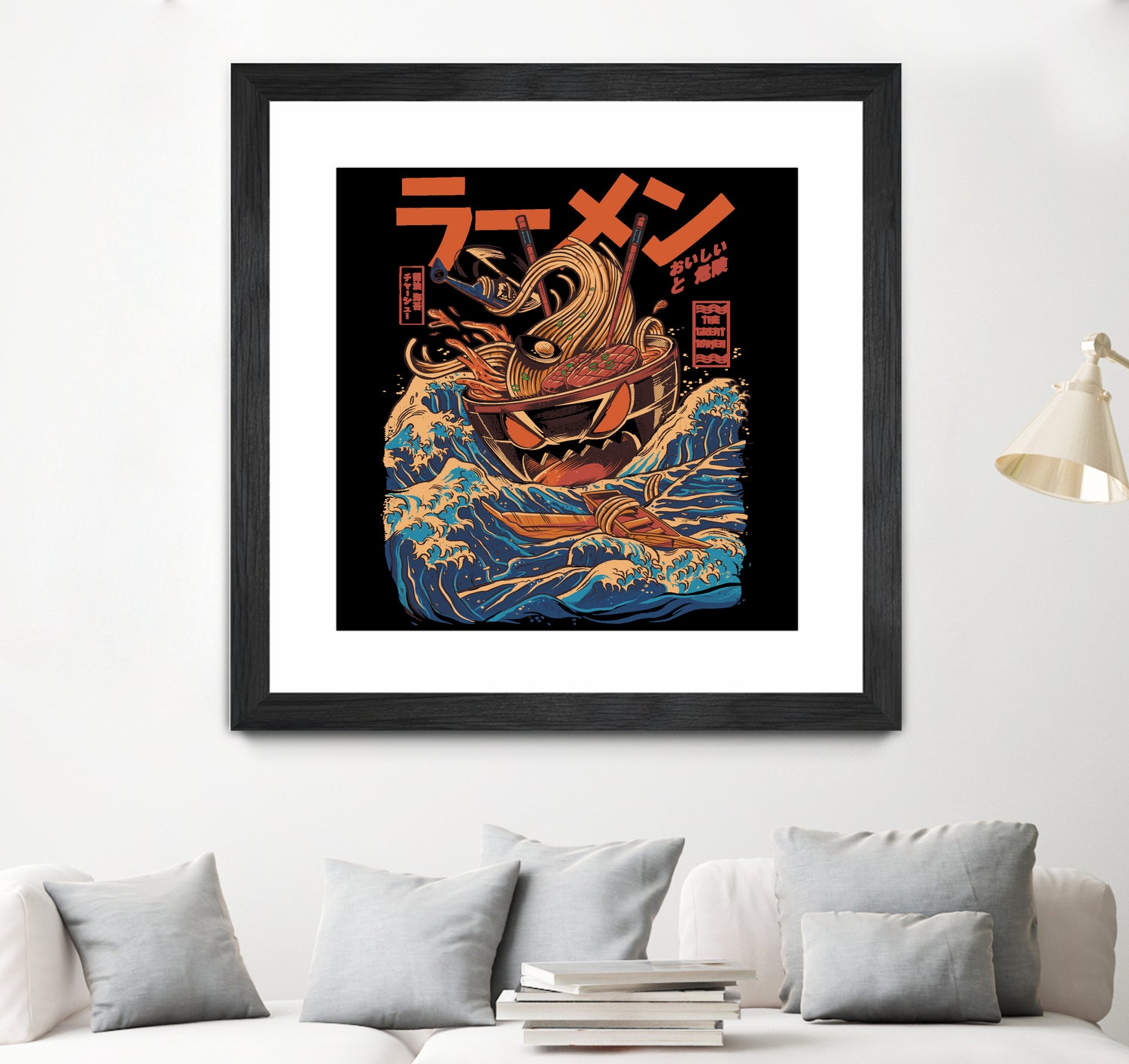 Great Ramen off Kanagawa by Ilustrata design on GIANT ART - white digital drawing