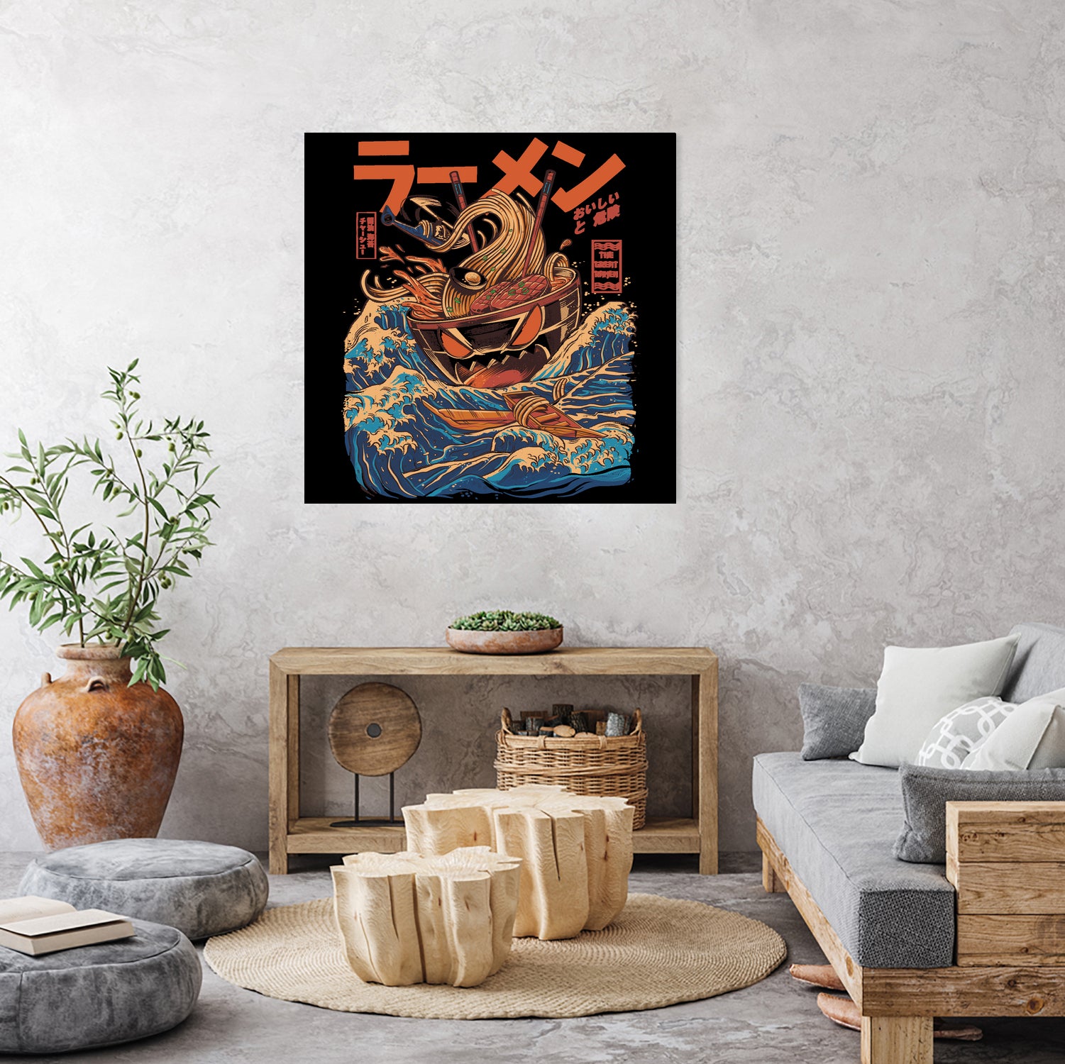 Great Ramen off Kanagawa by Ilustrata design on GIANT ART - white digital drawing