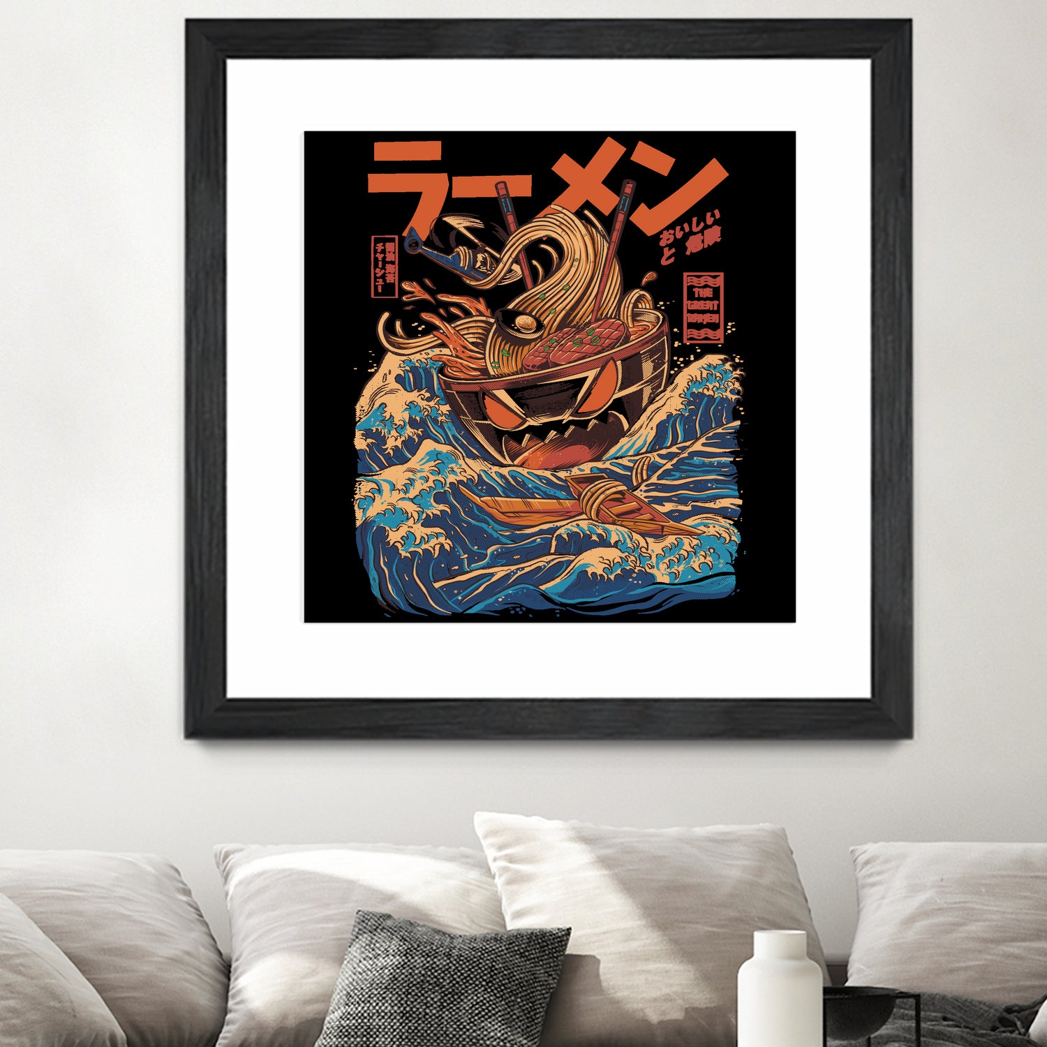 Great Ramen off Kanagawa by Ilustrata design on GIANT ART - white digital drawing