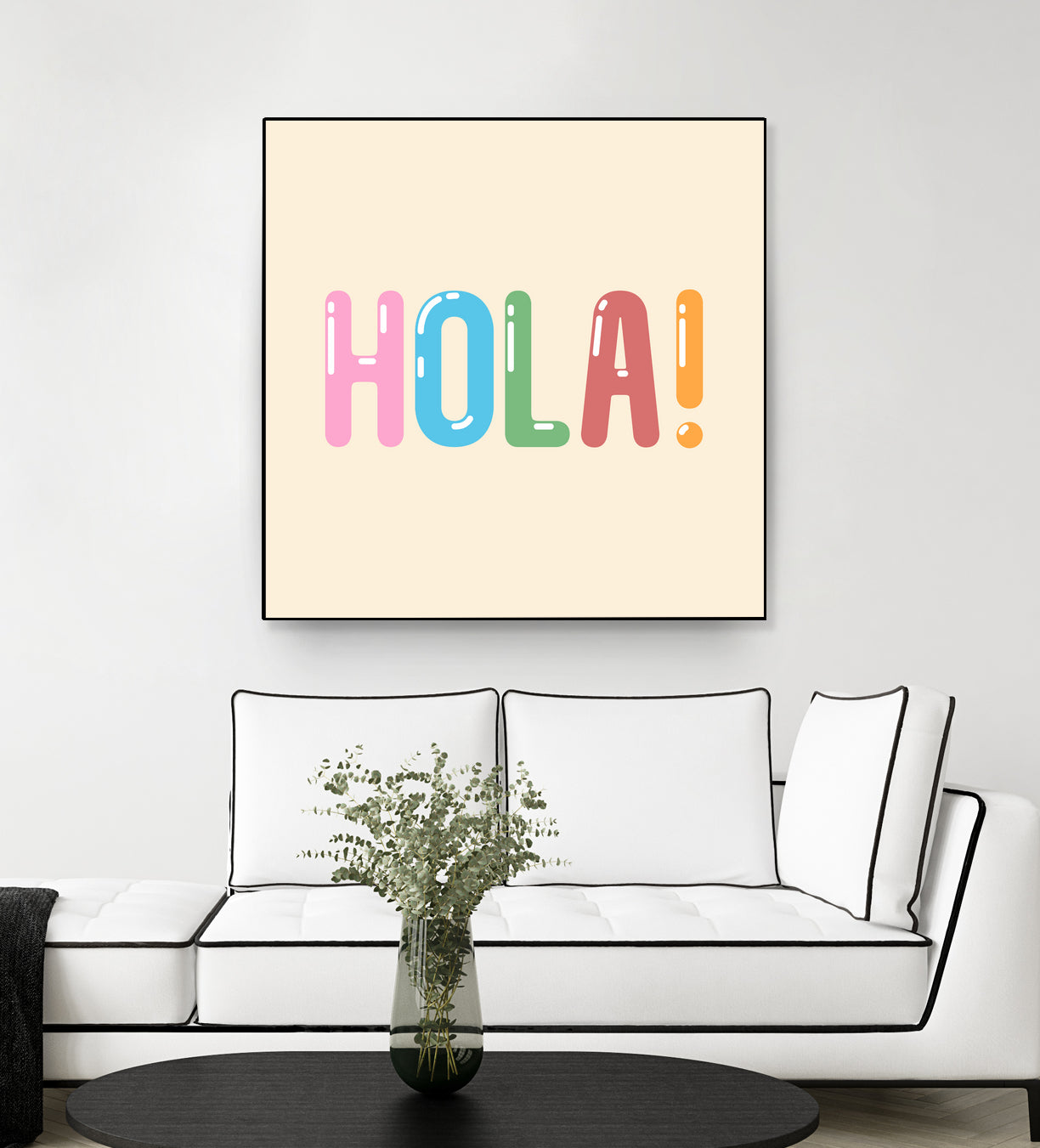 Hola! by Francisco Moreno on GIANT ART - yellow typography