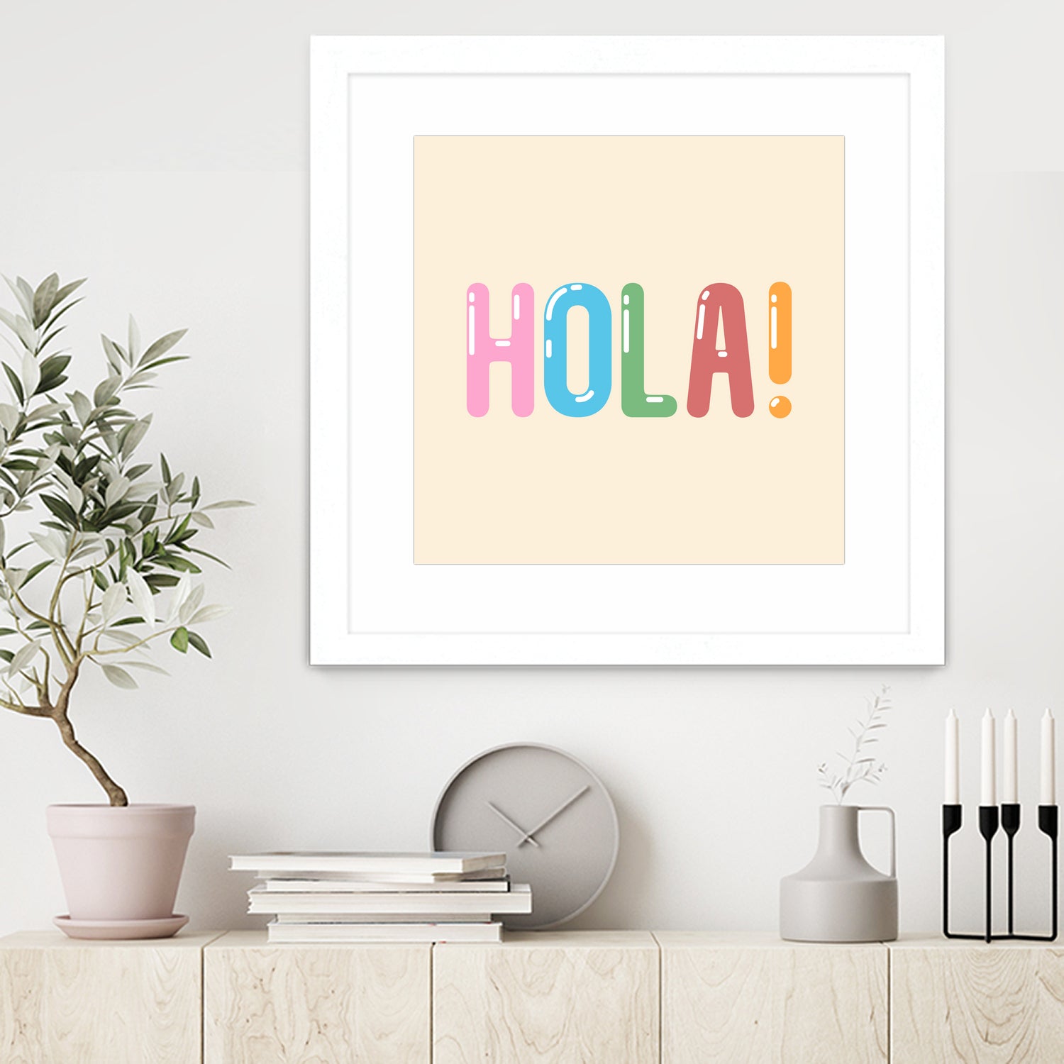 Hola! by Francisco Moreno on GIANT ART - yellow typography